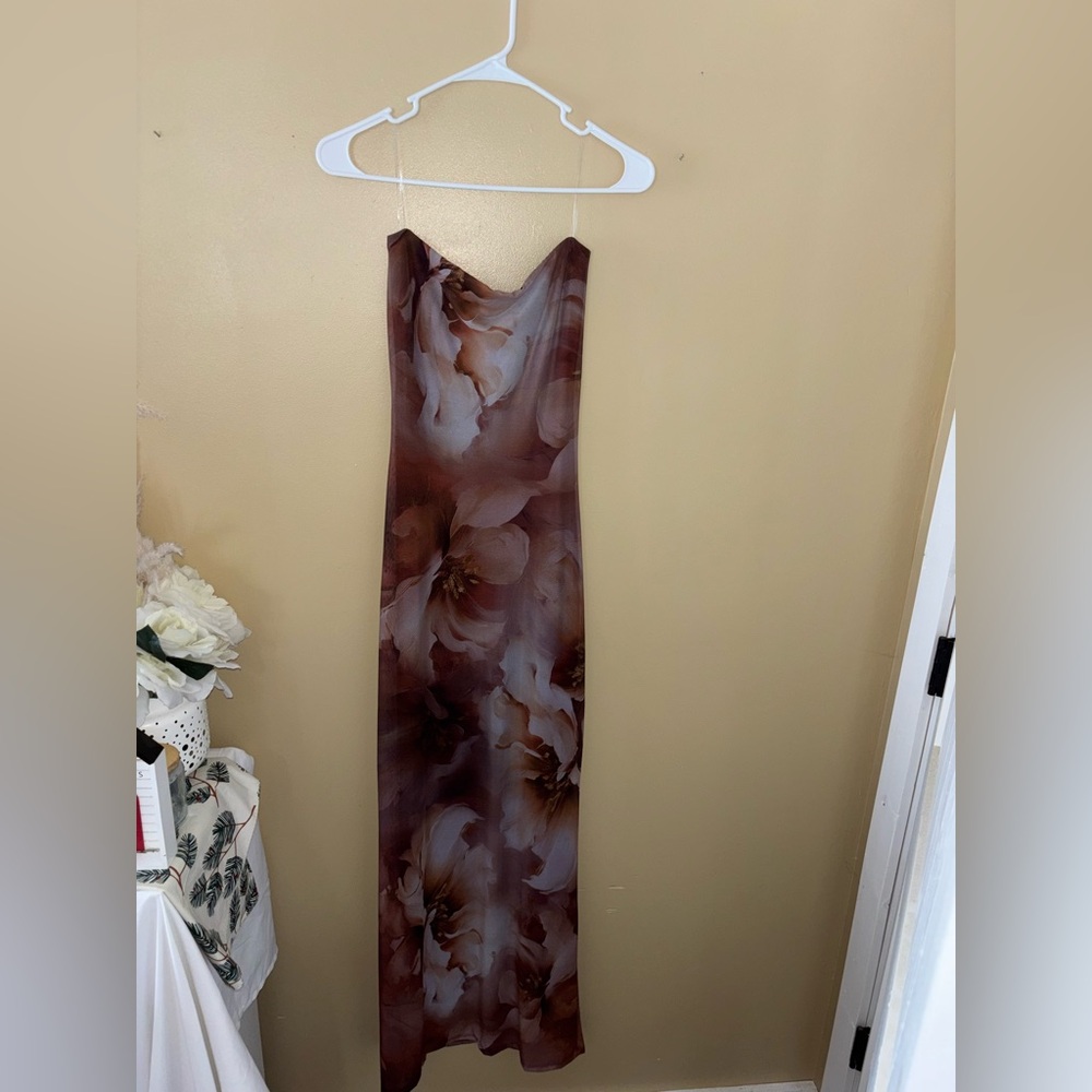 Windsor Brown and Tan Strapless Dress